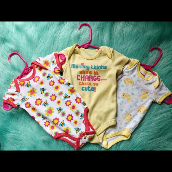 Swiggles Other - SOLD : NWOT 3-6 mo. Bright Colored Onesie Bundle